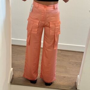 GORGEOUS coral silk pants